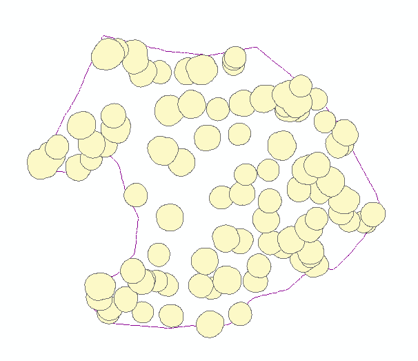 Two-meter buffers around bases