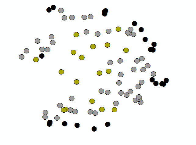 Map of candidate base centroids by extraction quality